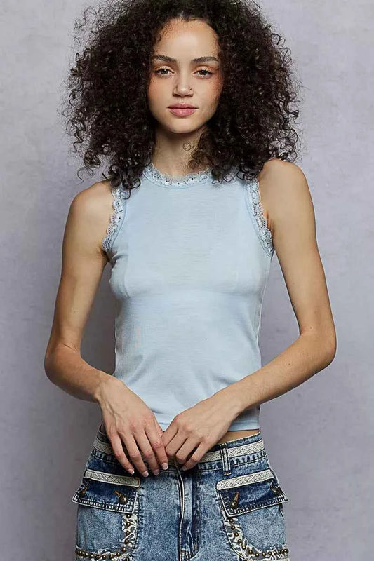 Round Neck Cropped Tank with Lace Trim f5ac0b13-aec1-46e8-bdac-409bd0db817b-Max-Origin