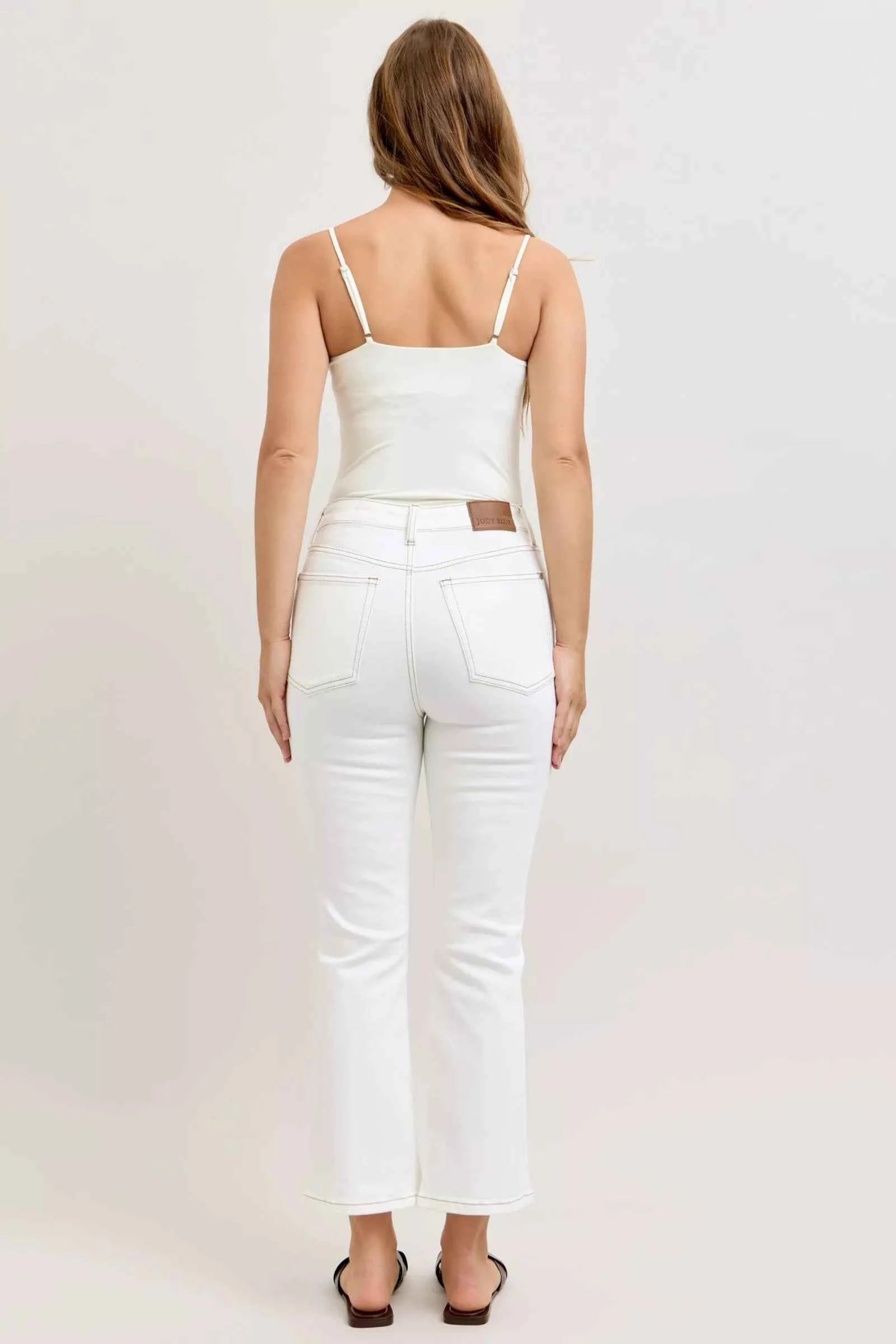 Judy Blue Contrast Stitching Cropped Flare Jeans f5b09f86-c2d0-4c90-b922-e1cd61170ed4-Max-Origin