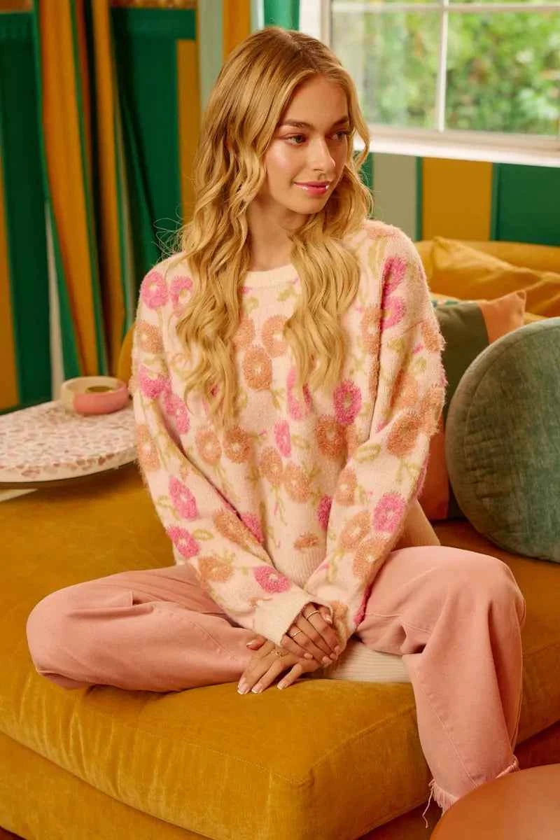 BiBi Towel Texture Floral Pattern Sweater f5c91ab3bb834be78f7a2d0ae4d18aea-Max-Origin