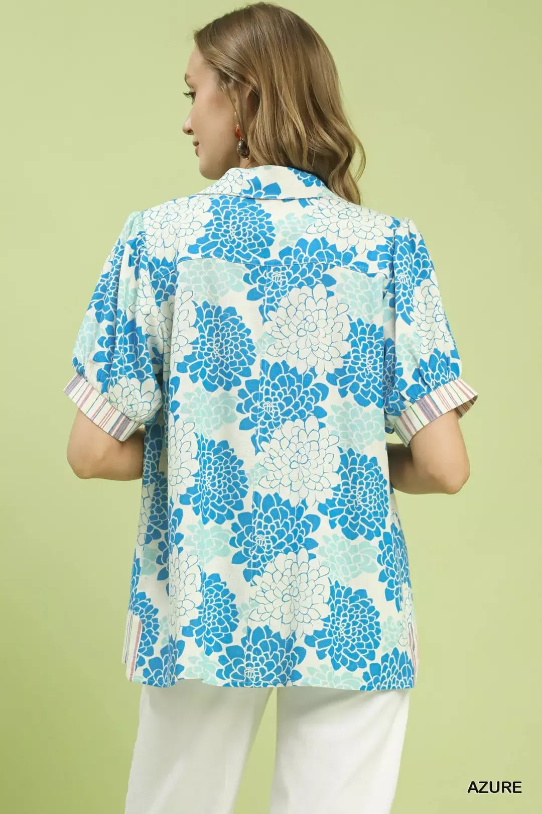 Umgee Floral Collared Short Sleeve Blouse f5db5aa7-74dd-433f-a468-fafa53874cb4-Max-Origin