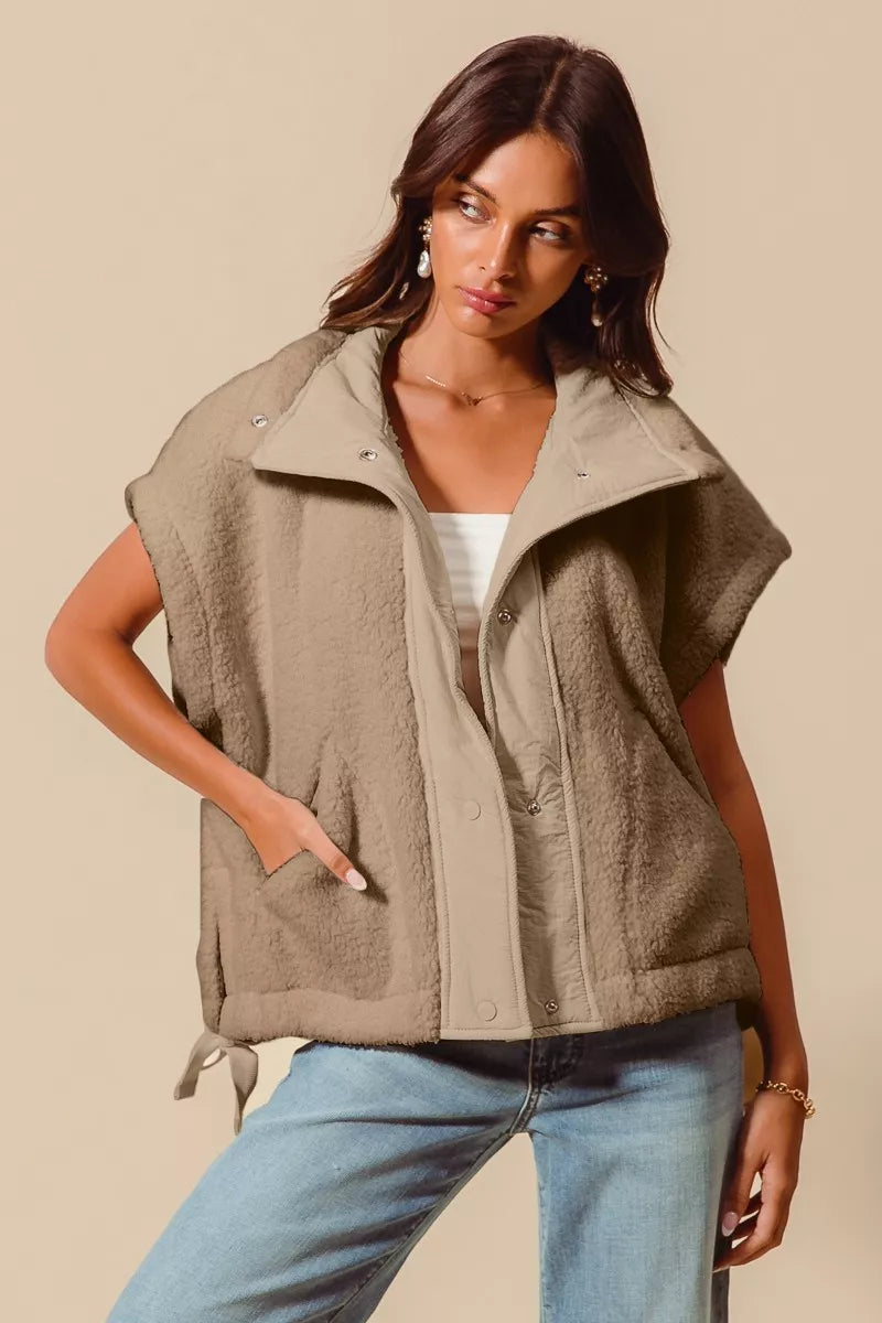 SO ME Over Sized Soft Sherpa Fur Sleeveless Vest Jacket TAUPE f5fc187321fd427ca1e926176d7f55cb-Max-Origin