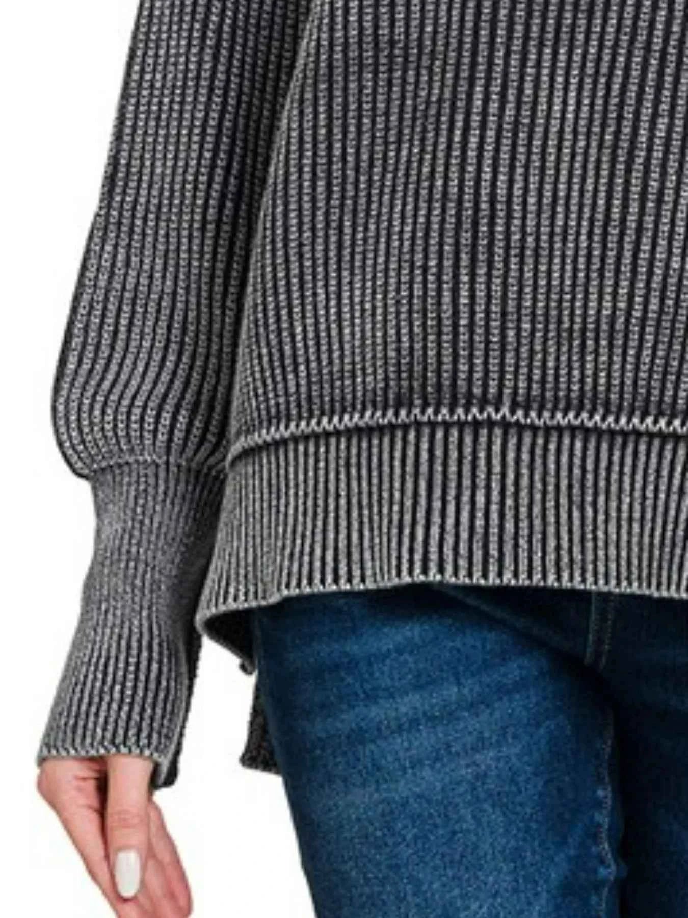 Zenana Washed Side Slit Oversized Sweater f5ffa9cc-1445-4c93-8db6-41fcdb655462-Max-Origin