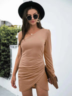 One Shoulder Ruched Bodycon Dress f61349bb-43da-4b85-b454-d77ad2d5d73b-Max-Origin