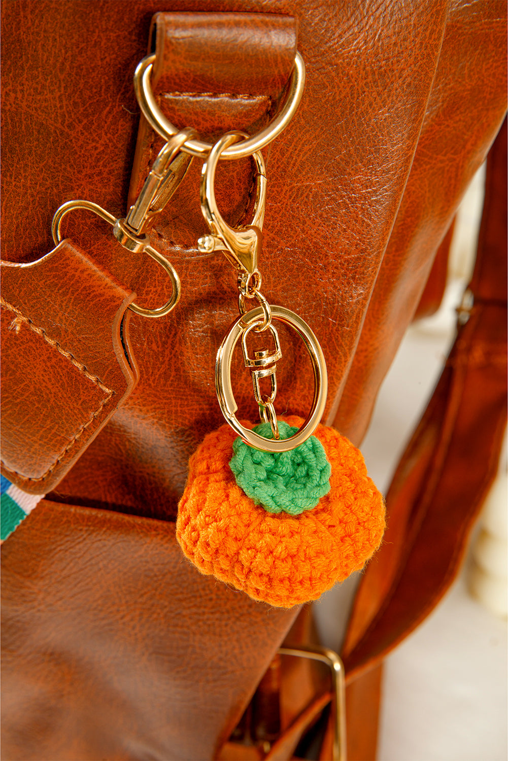 Orange Cute Crochet Fortune Persimmon Pendant Keychain f61674baae7c6201