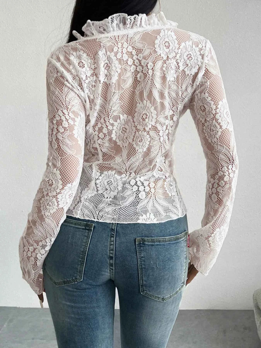 Tie Front Long Sleeve Lace Top f620b68e48194920bab8bcbf66ff81f8-Max-Origin