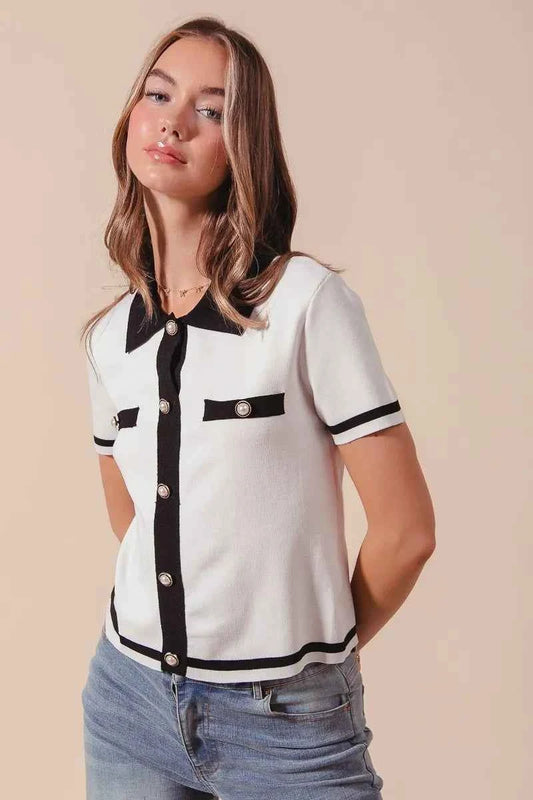 Button Down Knitted Sweater Shirt Top f6288befed90405aaeb89b5dac48fb74-Max-Origin