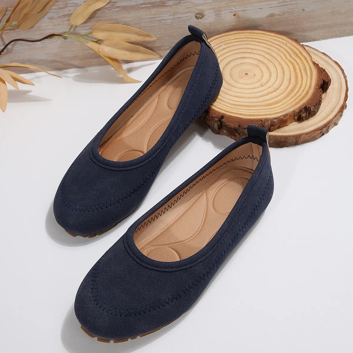 Round Toe Flat Slip-Ons Navy f633d226301e47748524837c3b705b87-Max-Origin