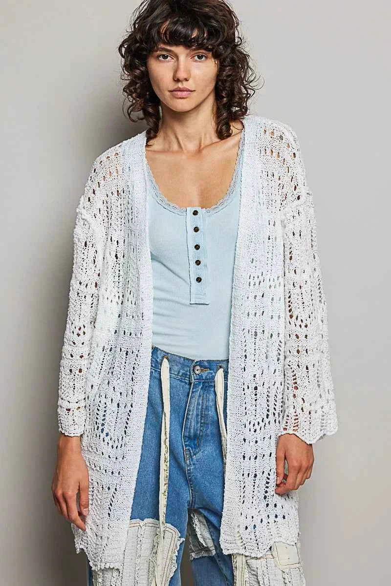POL Openwork Lightweight Open Front Cardigan with Scalloped Edge OFF WHITE f647173e-abbe-4e3f-8fba-52a07cd3cd1a-Max-Origin