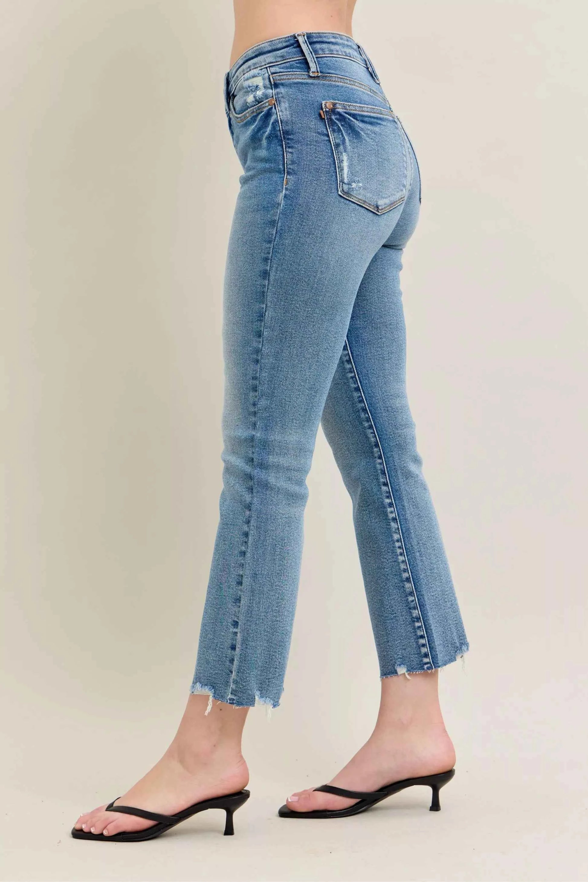Judy Blue Mr Vintage Wash Destroy Hem Kick Flare Jeans f647c530283443419d550e4ddcc717b4-Max-Origin