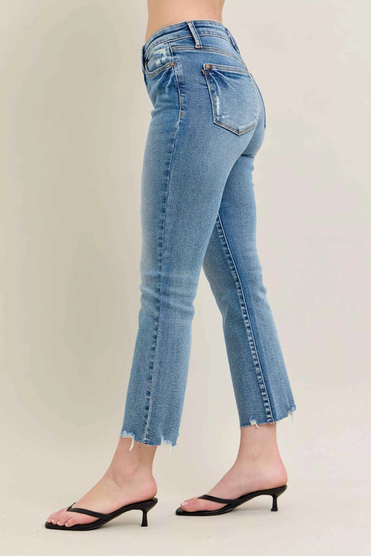 Mr Vintage Wash Destroy Hem Kick Flare Jeans f647c530283443419d550e4ddcc717b4-Max-Origin