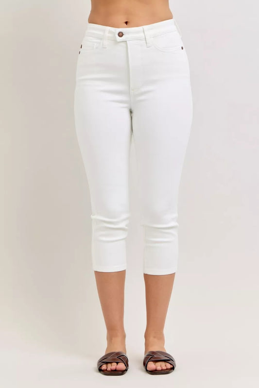 Judy Blue High Waist Extended Waistband Capri Pants with Spade Pockets WHT f661dc2a0f144b42ba90ce0686cd8d15-Max-Origin