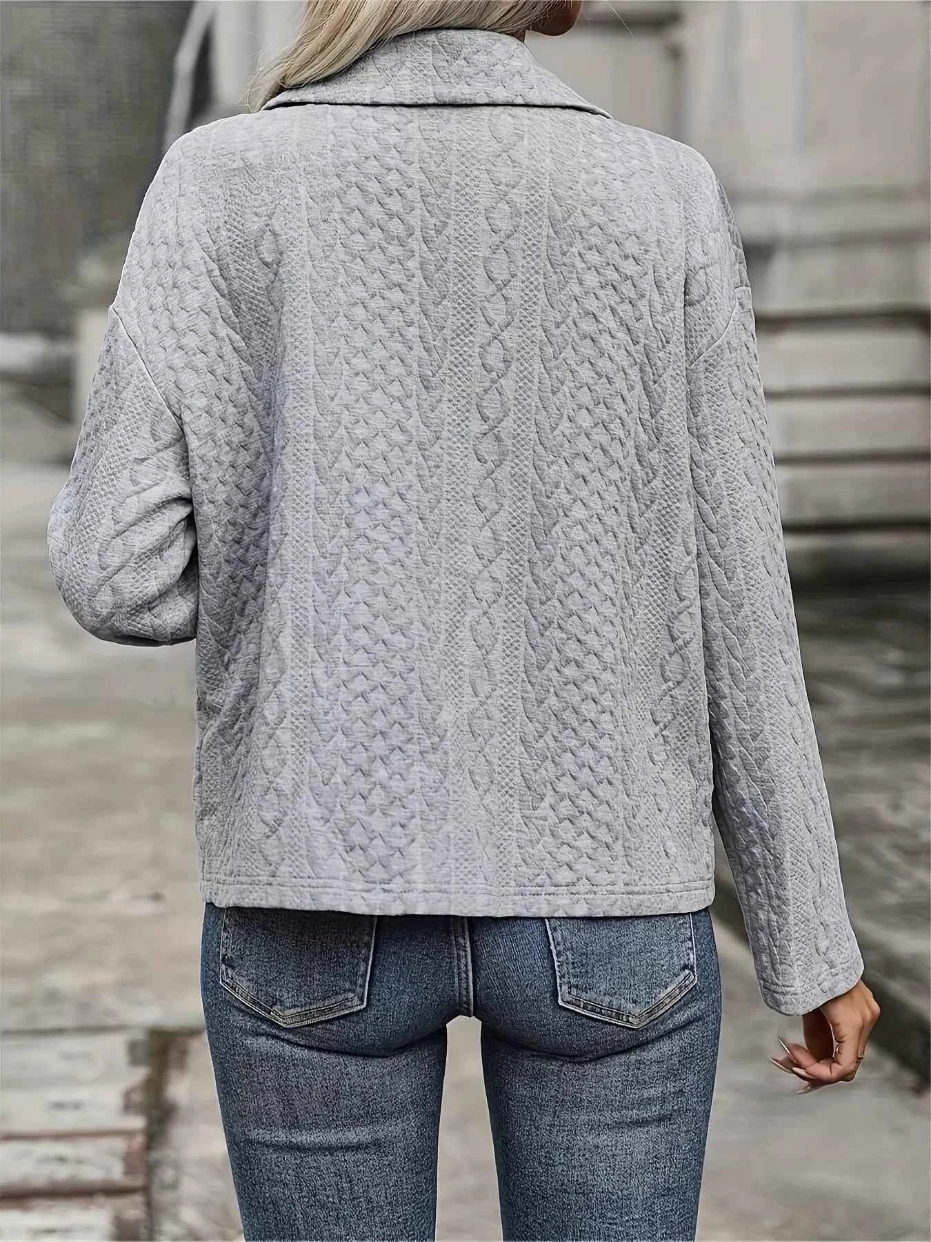 Textured Knit Button-Up Jacket f664cf5de255467d8b872e75e98dbc04-Max-Origin
