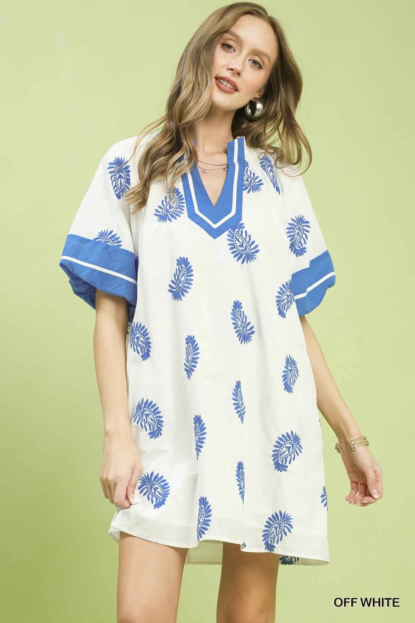 Umgee Paisley Embroidered Boho Mini Dress OFF WHITE f66a6409-0983-4491-980e-381556f2788a-Max
