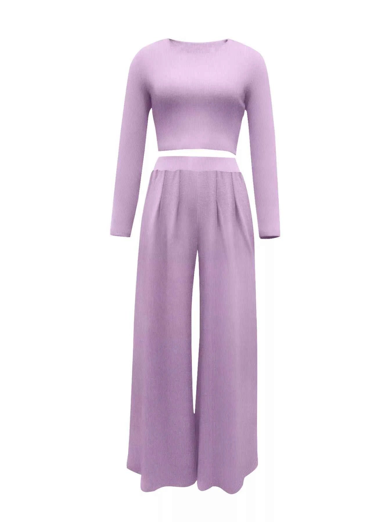 Casual Long Sleeve Crop Top and Wide Leg Pants Set f66a781cf96e40d3b878929b83cffe51-Max-Origin