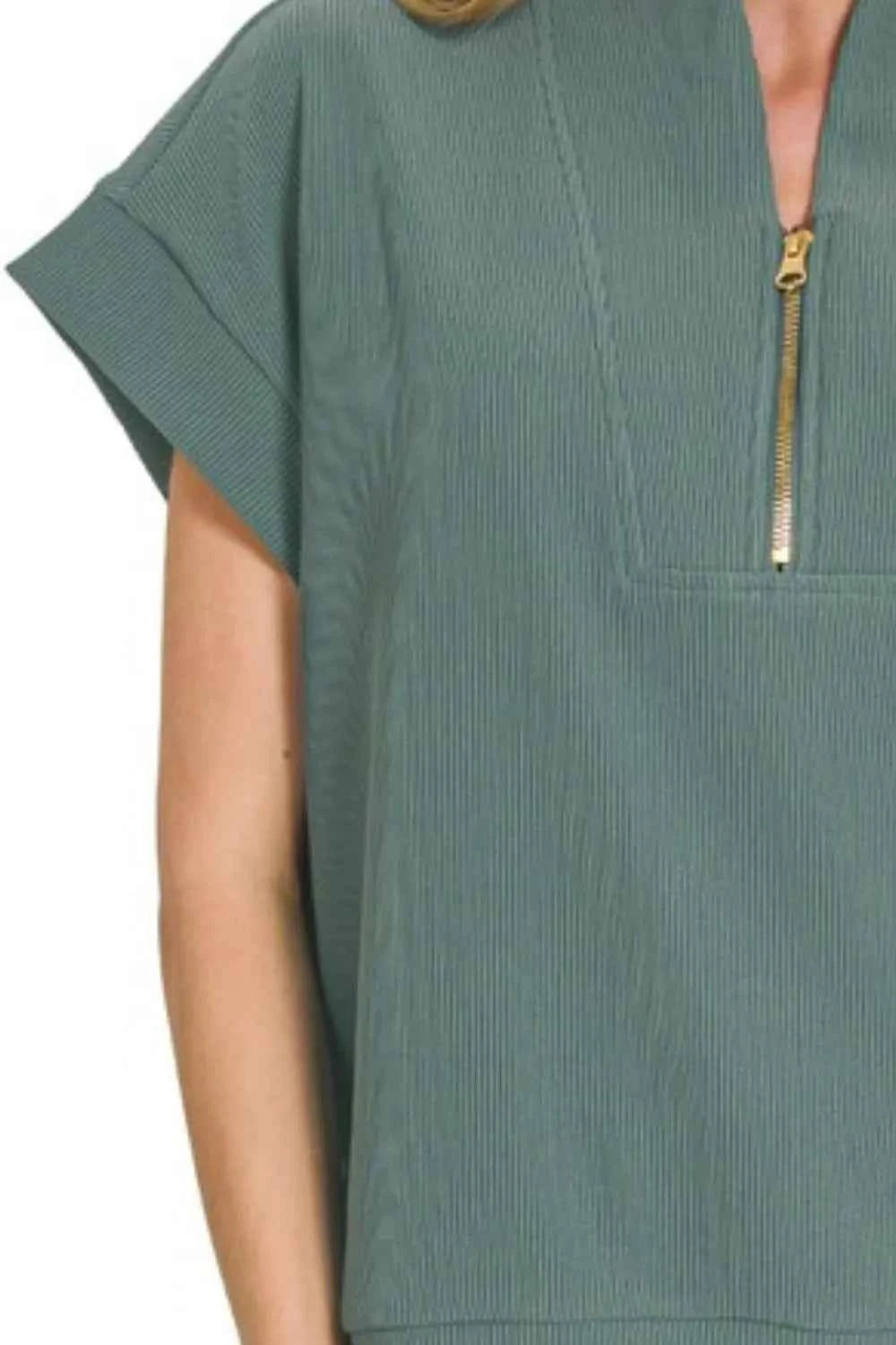 Zenana Ribbed High Neck Half Zip Top f66eab8d-efd4-4bf0-bf06-05c64cc7c177-Max-Origin