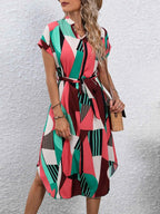 Tie Waist Short Sleeve Dress f680daaf-c285-404e-8540-a985f4bc76a6-Max-Origin