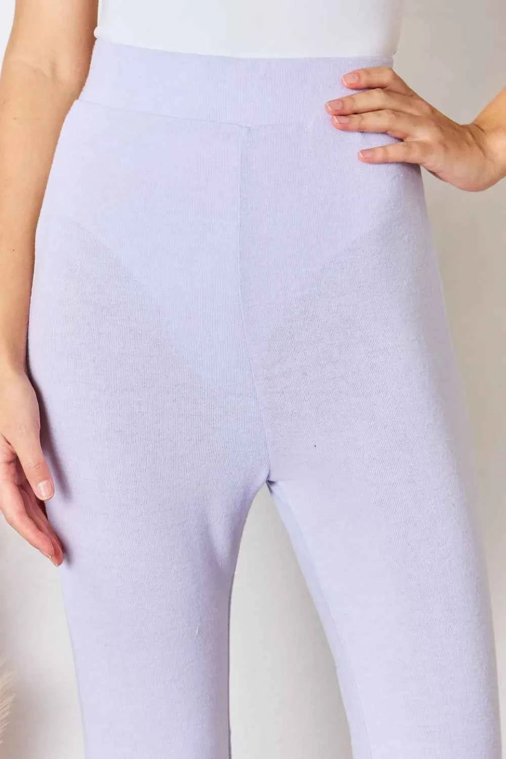 RISEN Full Size High Waist Ultra Soft Knit Flare Pants f69c00fc-5e52-47fd-8407-c43a69fc4d39-Max