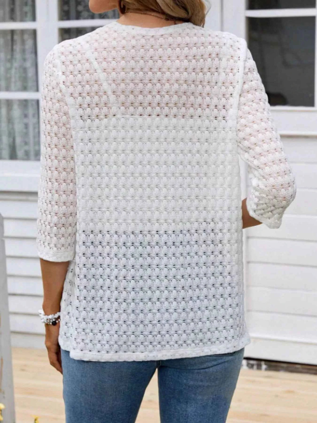 Open Front 3/4 Sleeve Cardigan f6a14fa3-8b69-4b66-a960-5119cbd120f8-Max-Origin