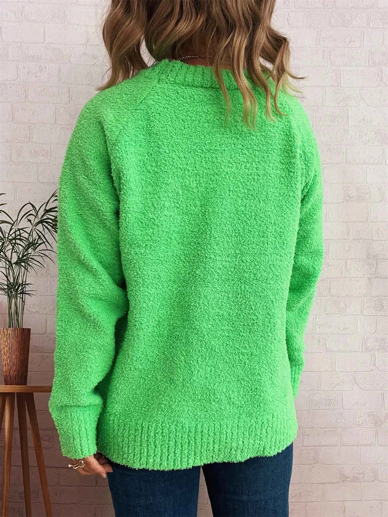 Round Neck Raglan Sleeve Sweater f6b331bd27d74bc1906d420770635c21-Max-Origin