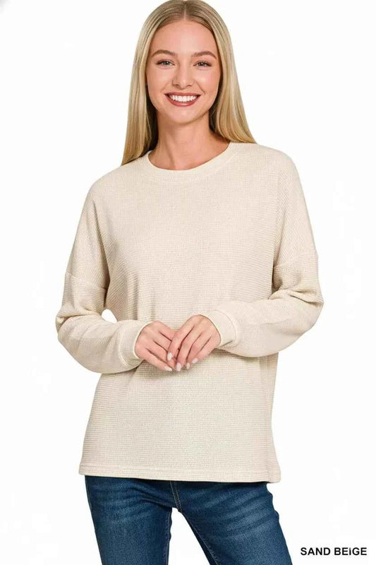 Zenana Double Knit Round Neck Long Sleeve Top f6c35e1e-cc65-4640-953a-48a97d4fc9e7-Max-Origin