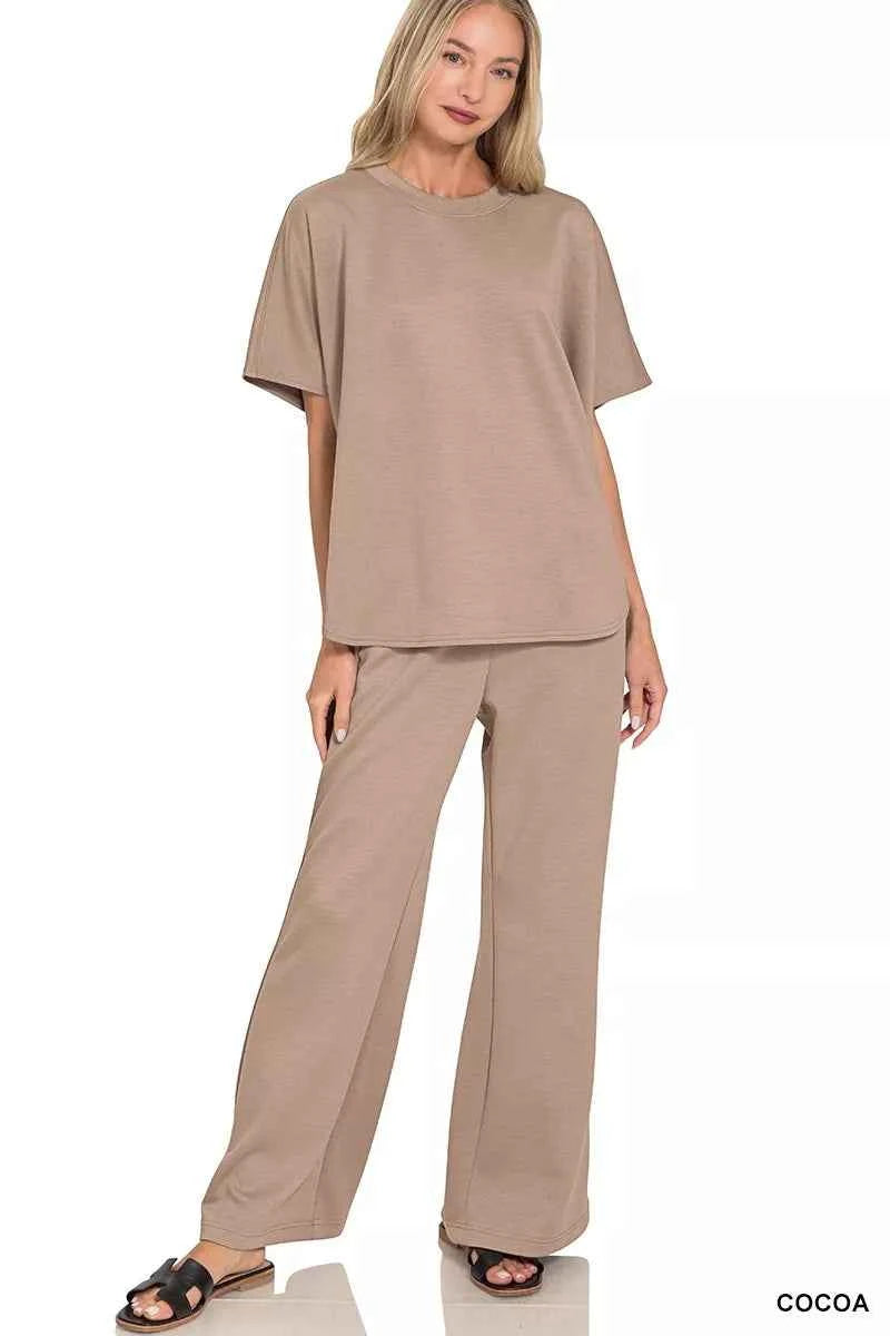 Zenana Scuba Curbed Hem Top & Pants Set COCOA f6c70d804f8b42ba853da4beee5e9d97-Max-Origin
