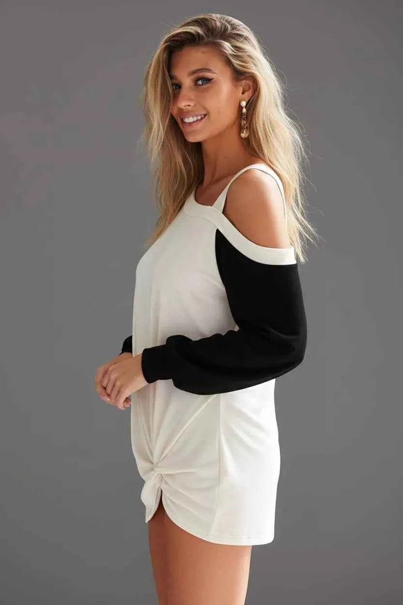 BiBi French Terry Knit Color Block One Shoulder Top f6d8823a-745d-484a-aa4c-63cc943476ce-Max-Origin