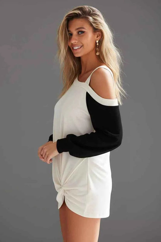 French Terry Knit Color Block One Shoulder Top f6d8823a-745d-484a-aa4c-63cc943476ce-Max-Origin