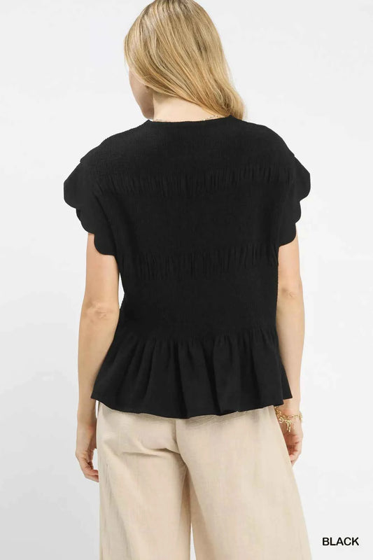 Linen Blend Smocked Peplum Blouse f6f4291d-5e7b-40e6-ab9e-6b2d82e94797-Max-Origin