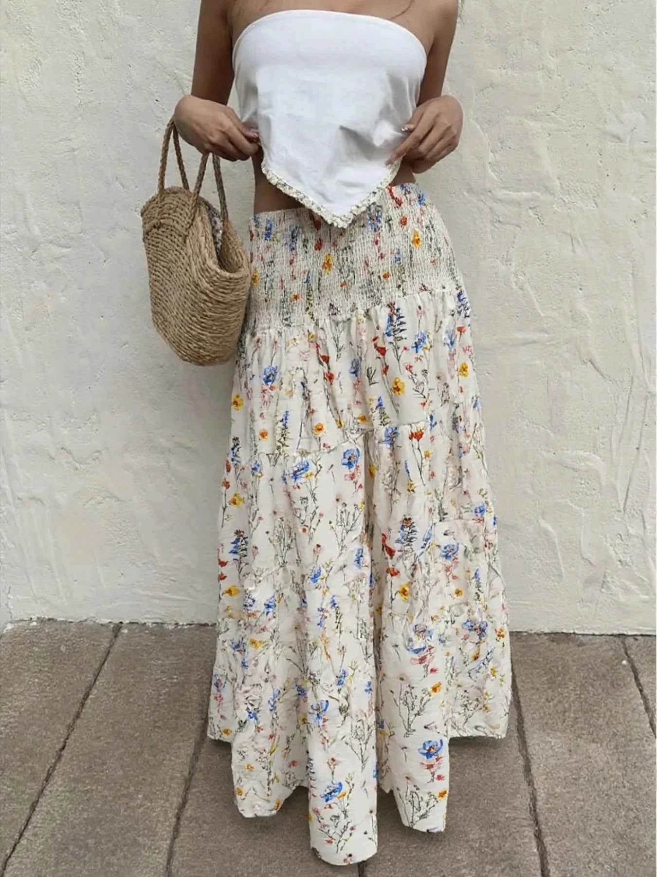 Floral Tiered Maxi Skirt f715caf2-a1c1-405b-a8a5-a531571307ee-Max-Origin
