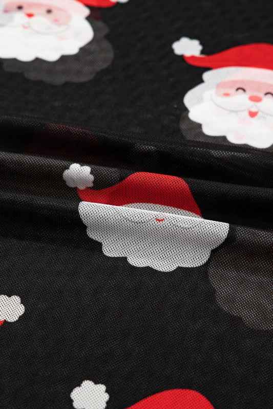 Santa Christmas Mesh Long Sleeve Top f7161f7b-6988-4eeb-89b2-39a8f86e2a14