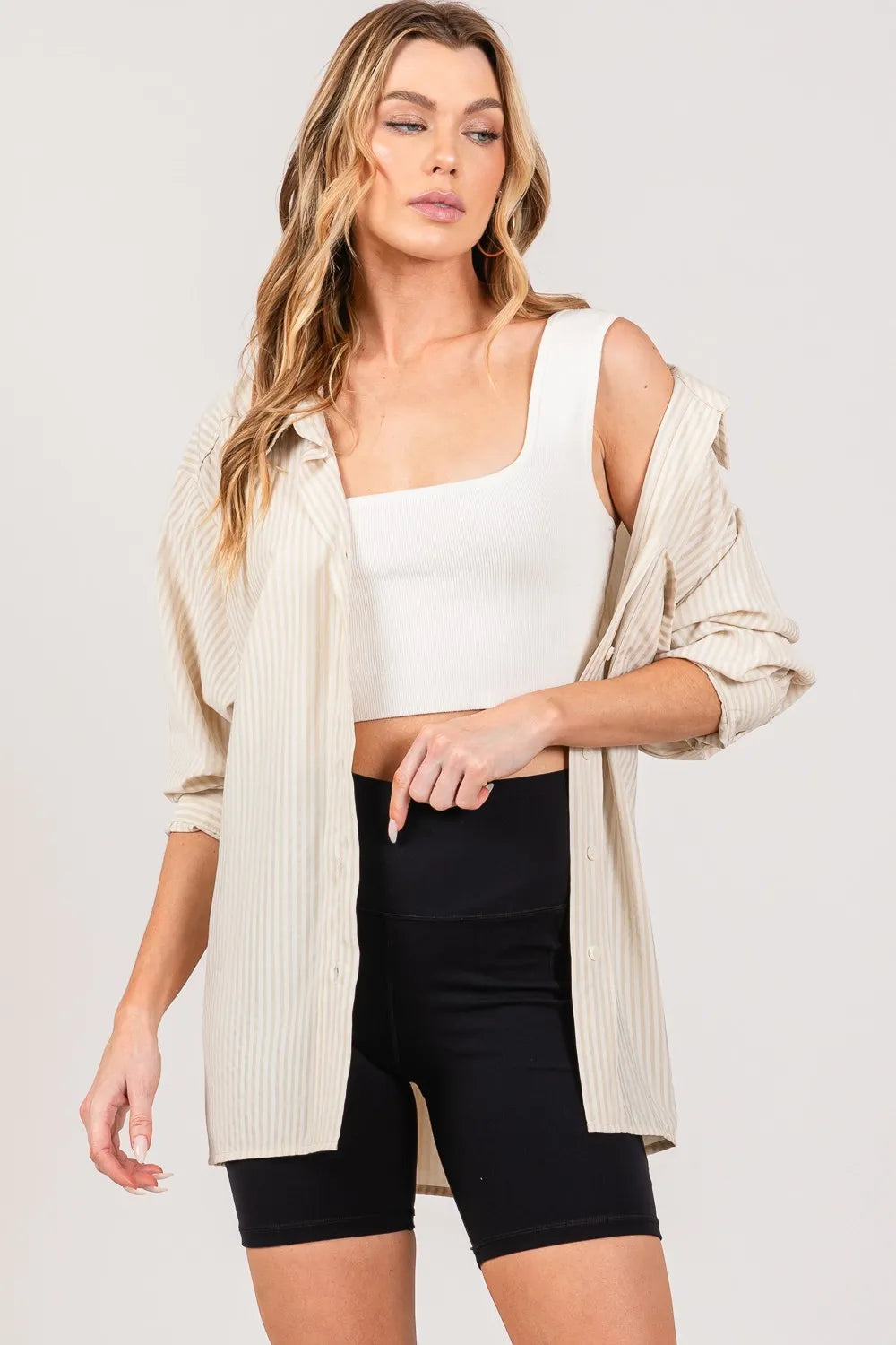 SAGE + FIG Striped Button Up Long Sleeve Shirt f728d642-620c-4a31-a8d7-98c4f0f1b25d-Max