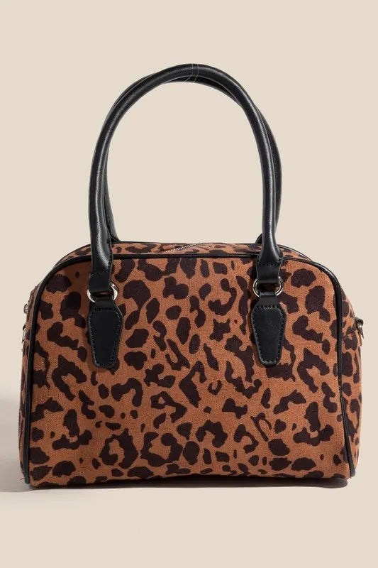 Fame Faux Leather Handle Boxy Handbag Leopard One Size f728e22f-a3c5-4103-919e-4b22ec321e8c-Max