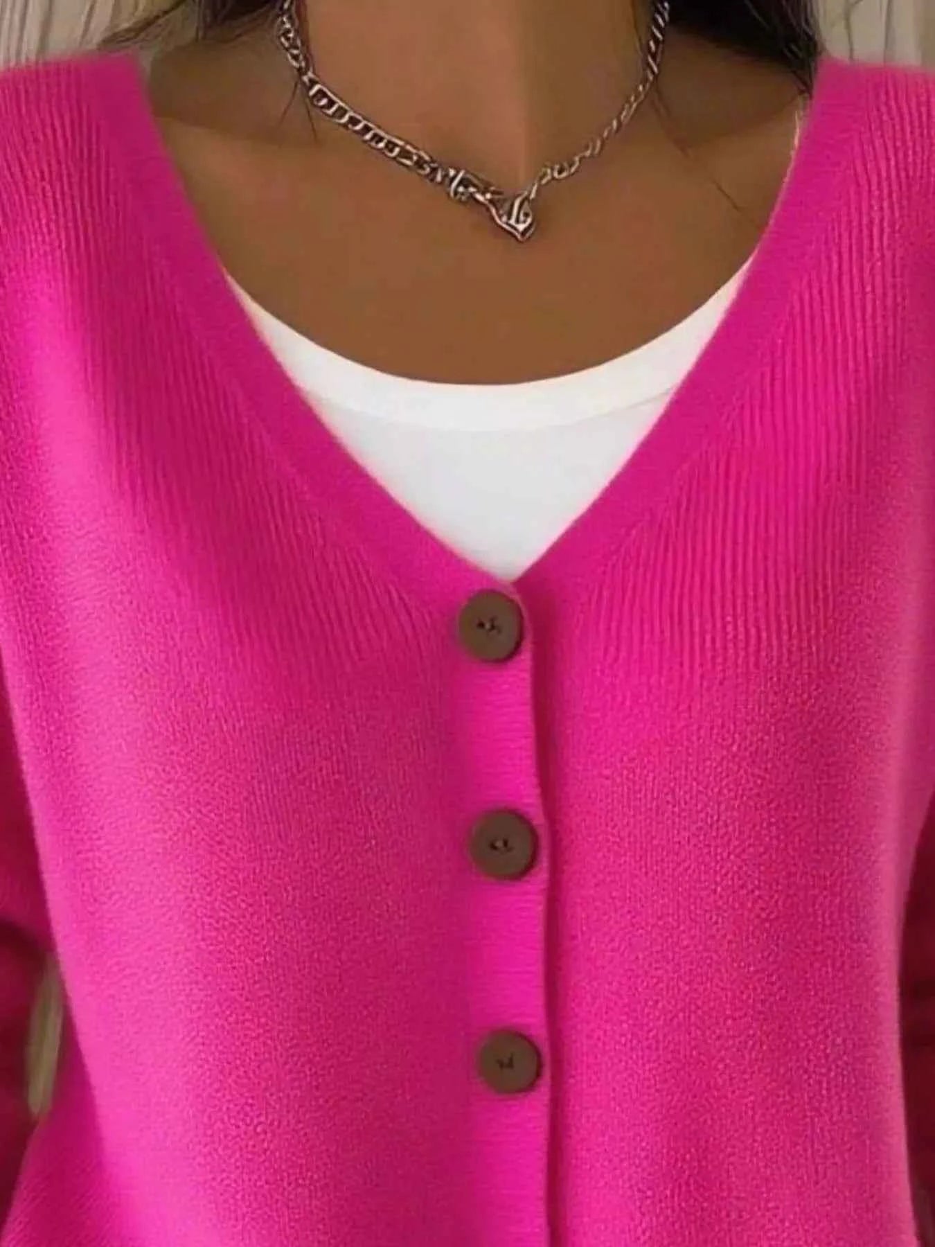 Full Size Button-Front V-Neck Cardigan Plus Size f73144a2-9965-45e5-8d4a-e74583766ed2-Max-Origin