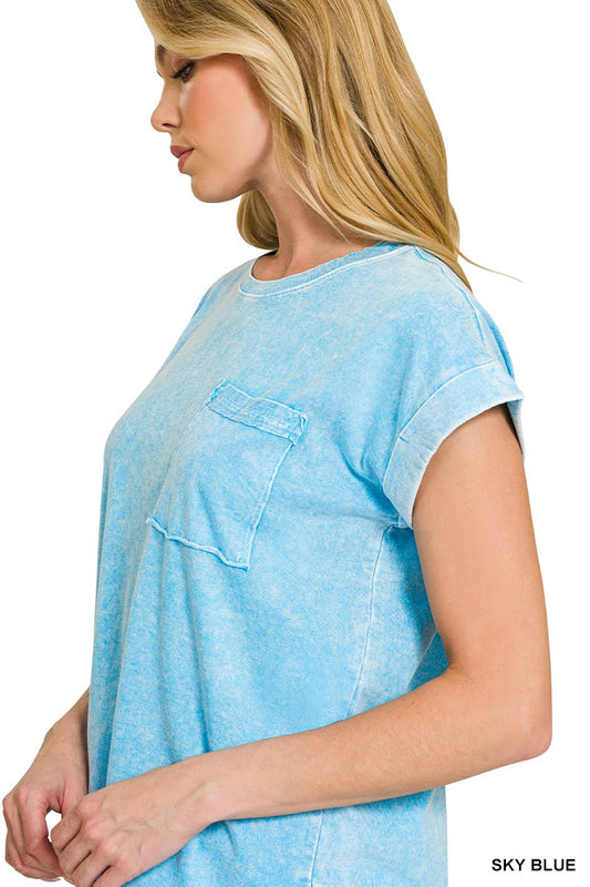 Halo Snow Washed Cuffed Short Sleeve Tee f73ce31afdc243948a5e26d5f03ed653-Max