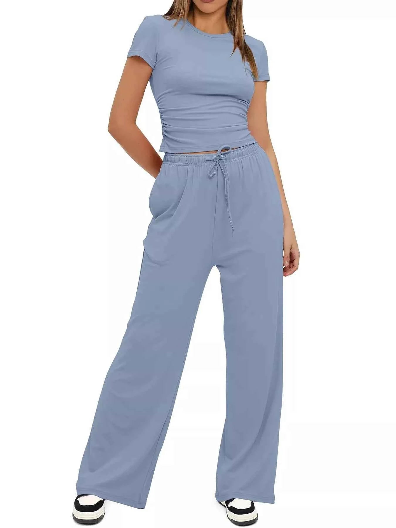 Round Neck Short Sleeve T-Shirt and Pants Set f74fc97e0e1841ef92496917d44e38b3-Max-Origin
