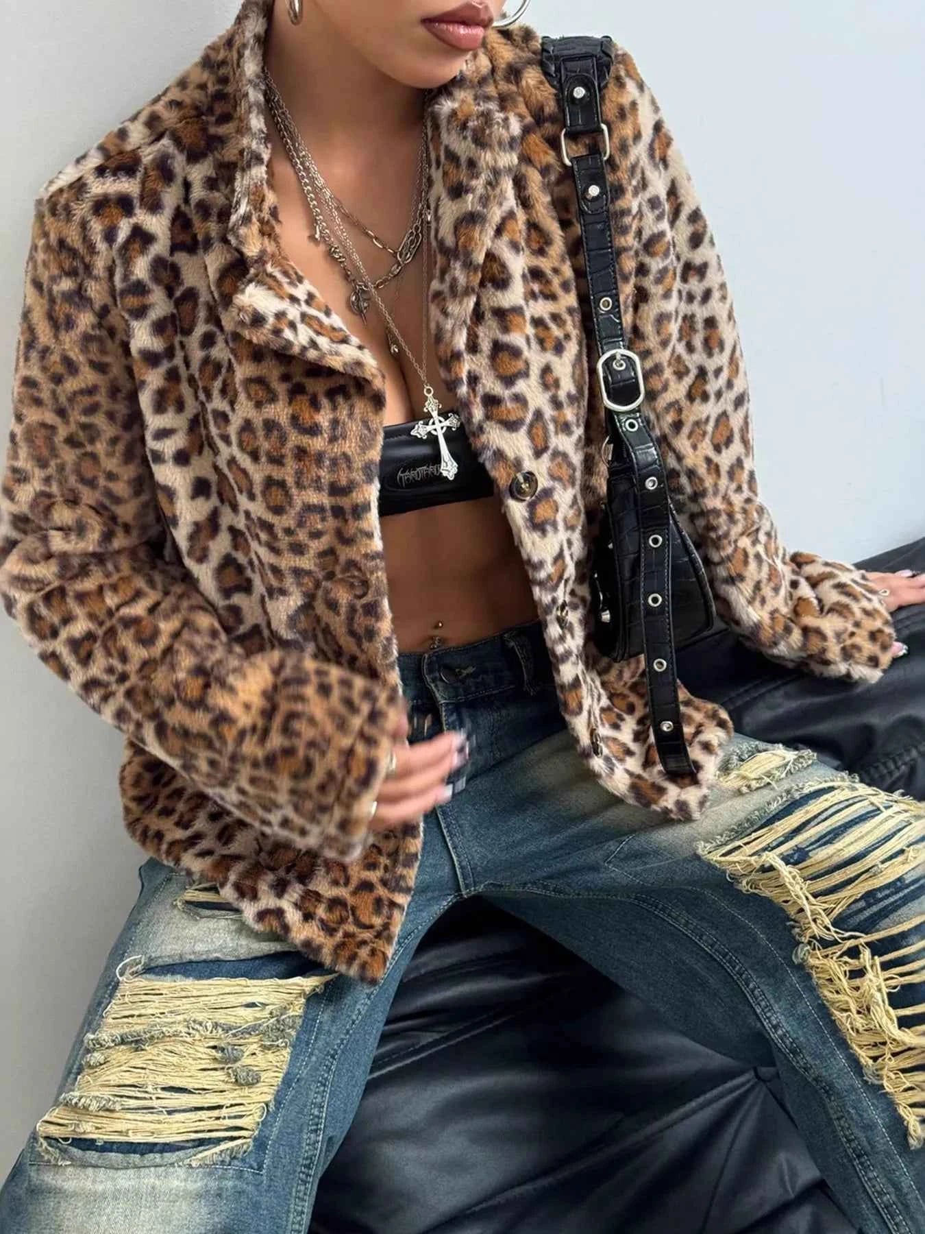 Leopard Button Up Faux Fur Outerwear f7634eaf8dff49e59e0423ce29469a4b-Max-Origin