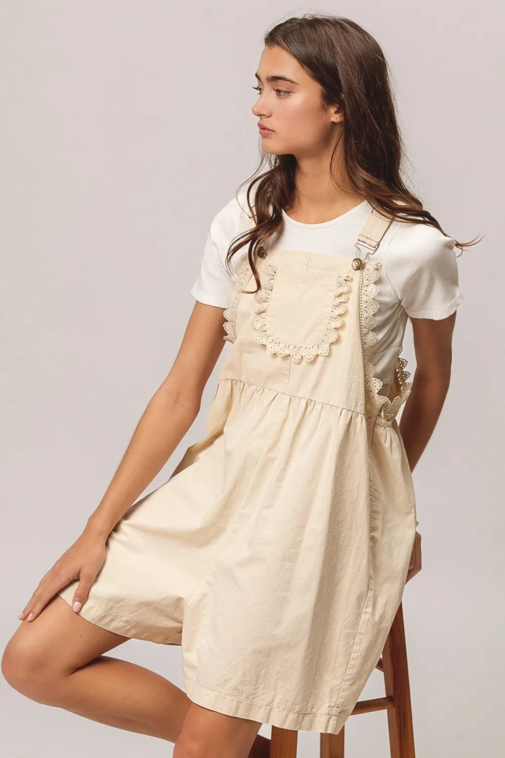 BiBi Back Patch Pocket Lace Trim Rompers f76757e4-b2b8-48ca-8a1c-ab6d84d69d38-Max