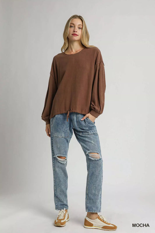 Linen Long Sleeve Top with Drawstring f769fdb8-5c36-4f4e-ab4b-21aeb814fe5f-Max-Origin