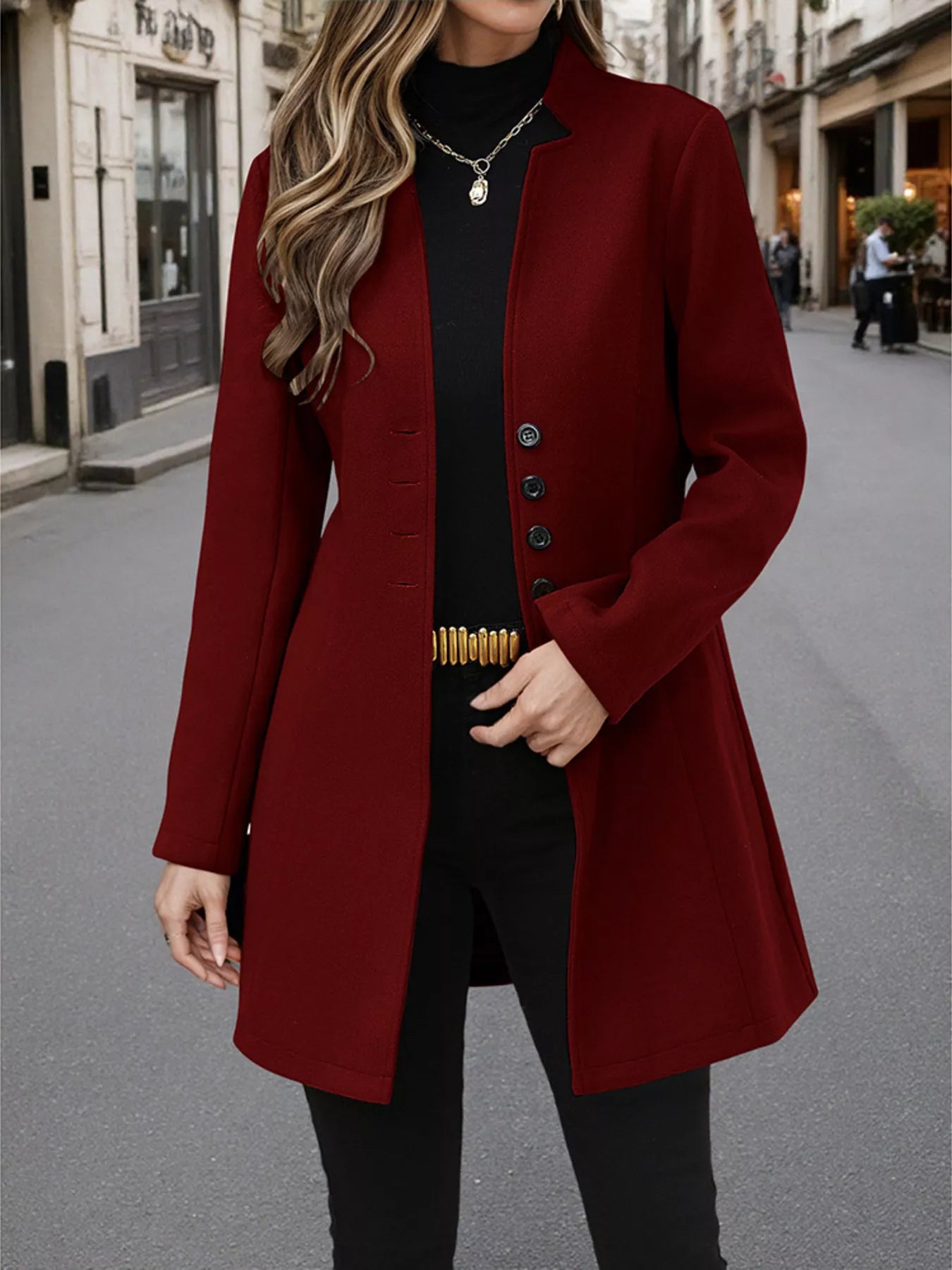 Button Up Long Sleeve Coat Burgundy f777c73fab7c4980be3391956d1e07f9-Max-Origin