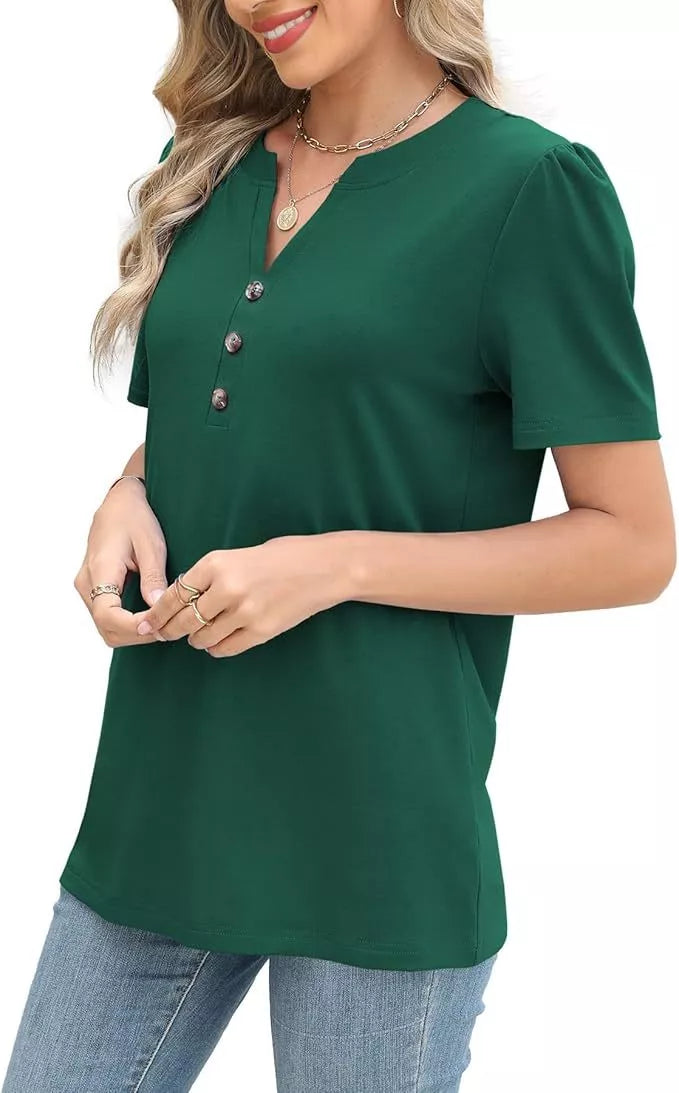 Full Size Notched Short Sleeve Blouse Plus Size f77e9235-baca-4551-b250-1e5989699f3b-Max-Origin
