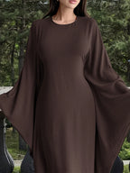 Round Neck Maxi Dress with Flowing Cape Sleeves f7a4ecb28ca6459c81618bdea25e5007-Max-Origin