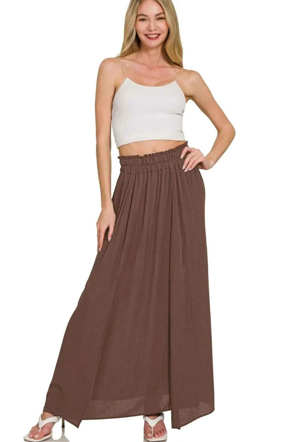 Zenana Woven Crinkle Gauze Long Skirts f7a74f28-08fd-42fb-8fde-1d2e0fcd95b4-Max-Origin