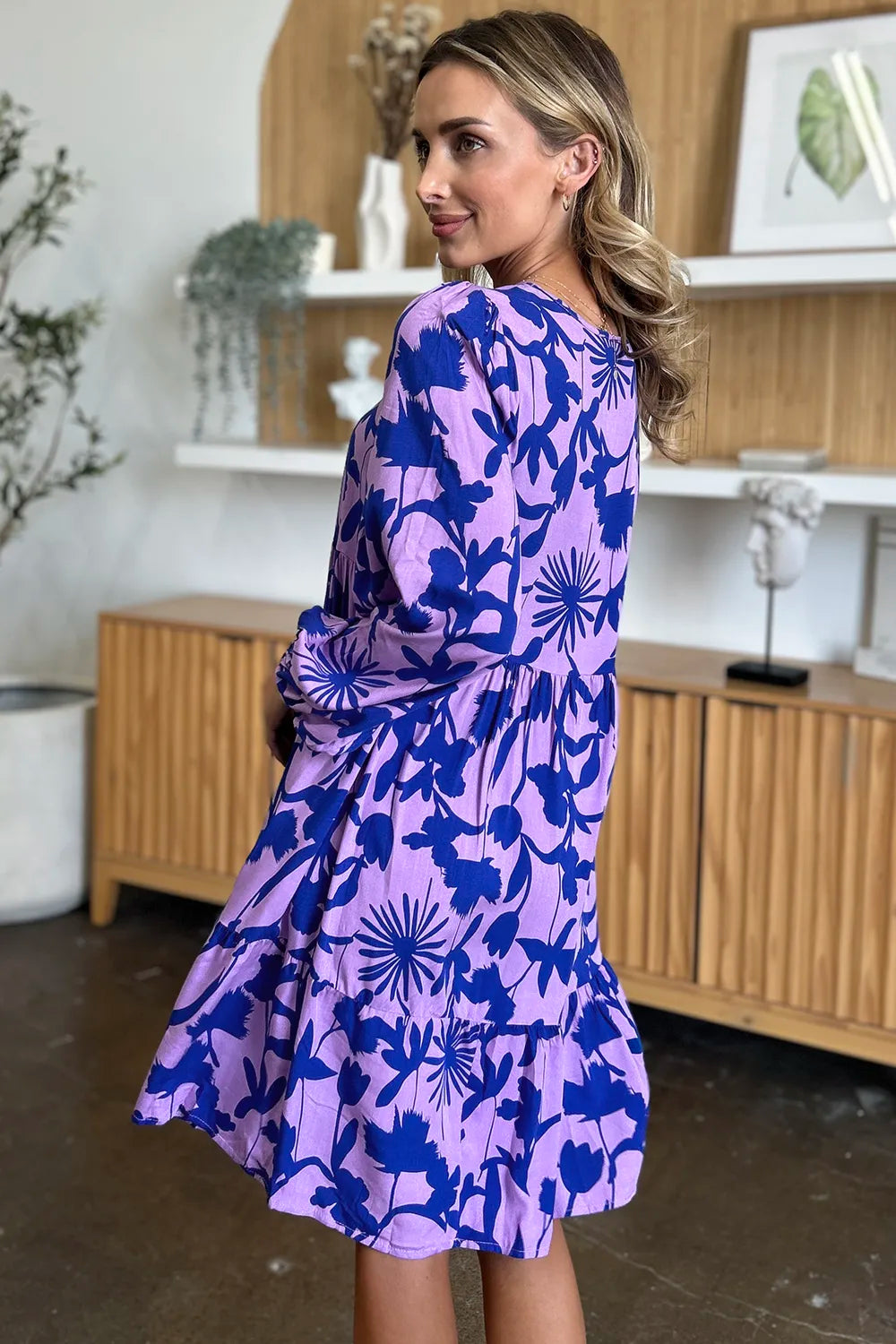 Double Take Full Size Printed Ruffle Hem Dress with Pocket f7a83134-9954-4b78-a1aa-4c4a75d0b7ac-Max