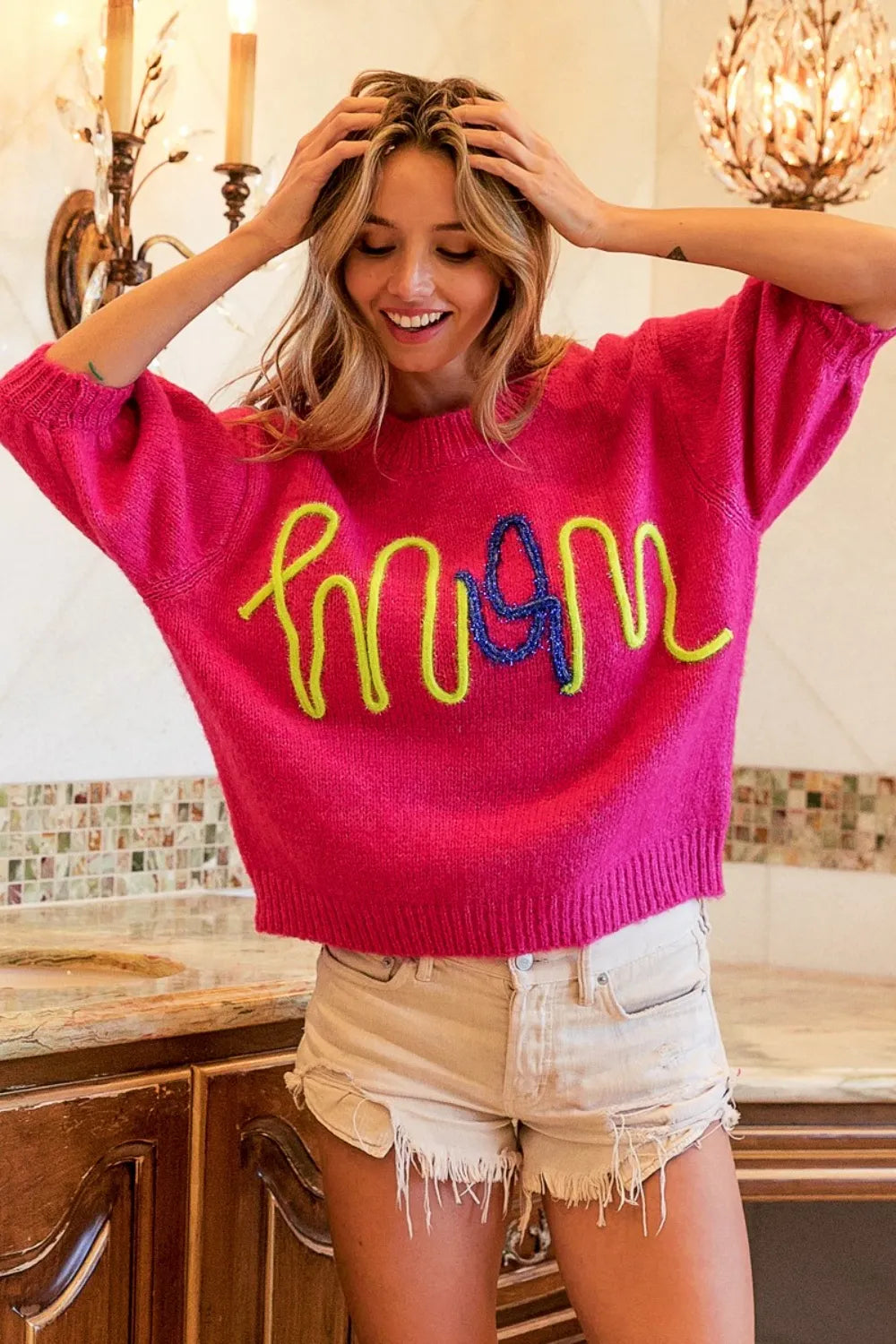 BiBi MOM Contrast Round Neck Sweater f7b56608-cc1d-4fcc-aa4e-d6cf2f679cf3-Max