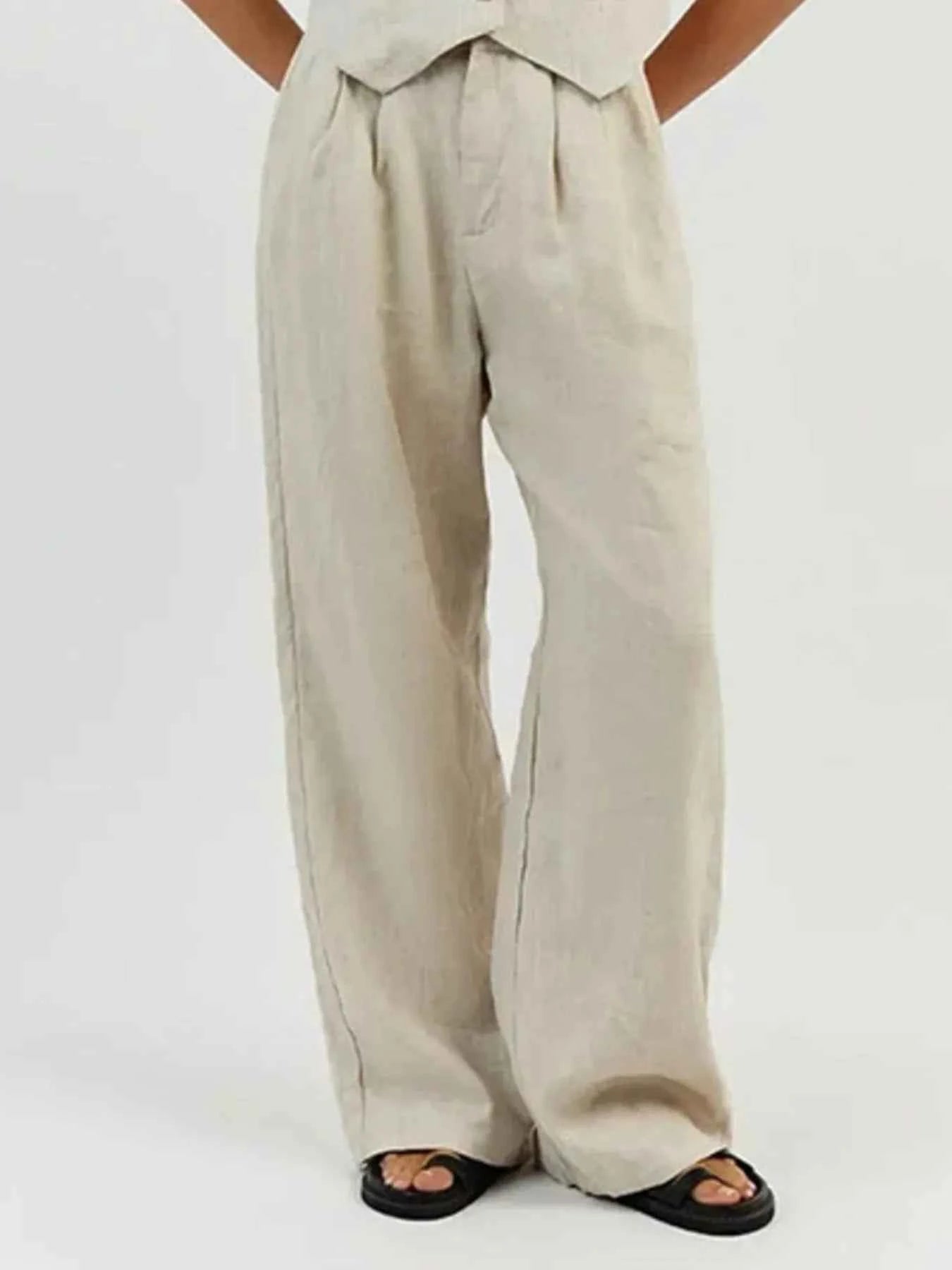 Full Size V-Neck Vest and Wide Leg Pants Set Plus Size f7f93776-0eca-422a-b9c2-31710c4cd157-Max-Origin