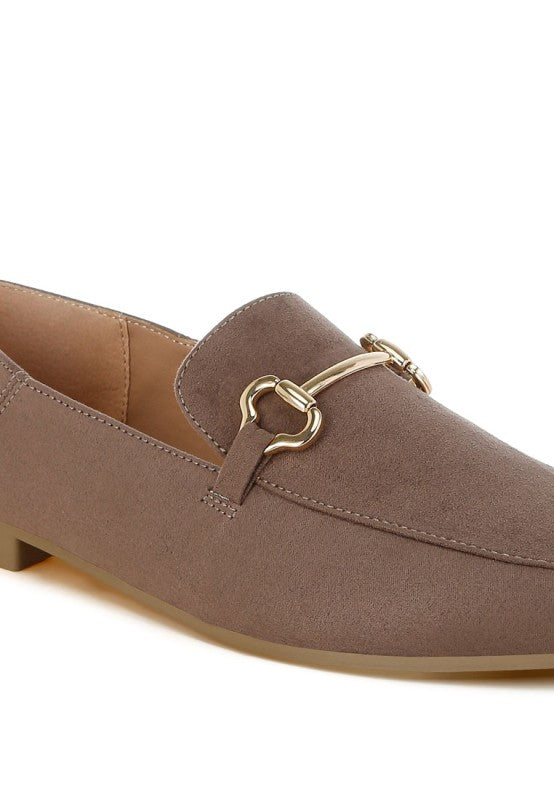 Noltas Horsebit Embellished Flat Loafers f8010ae3-1b81-436b-8ae9-52e78e950818