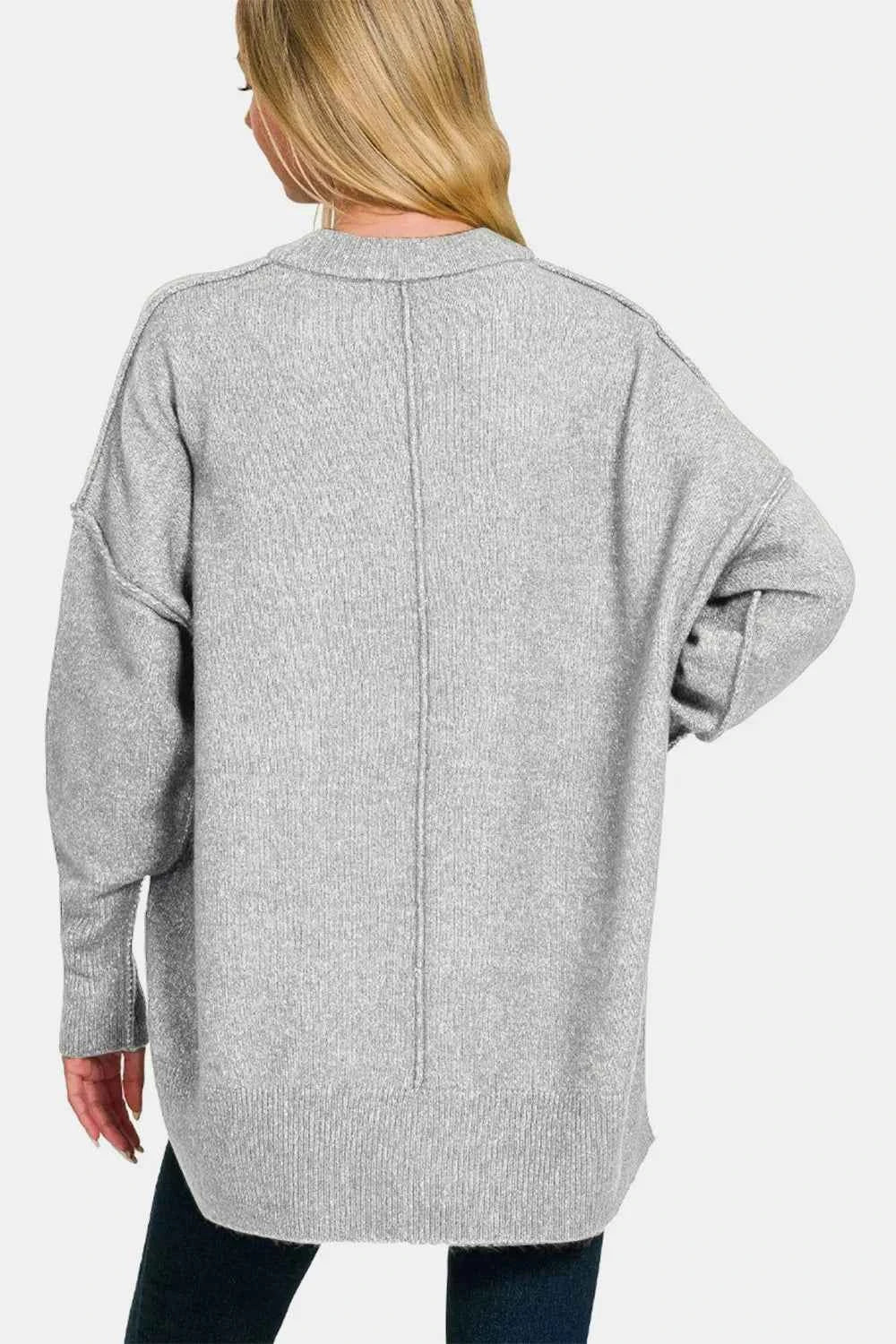 Zenana High-Low Hem Drop Shoulder Sweater f80219ef-09ee-43b5-9b83-206552e2ae33-Max