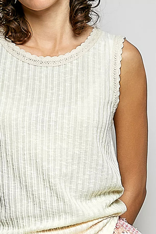 POL Ribbed Round Neck Tank with Lace Trim f80876ed-dbe0-486c-a9f0-6f713293e6d3-Max-Origin