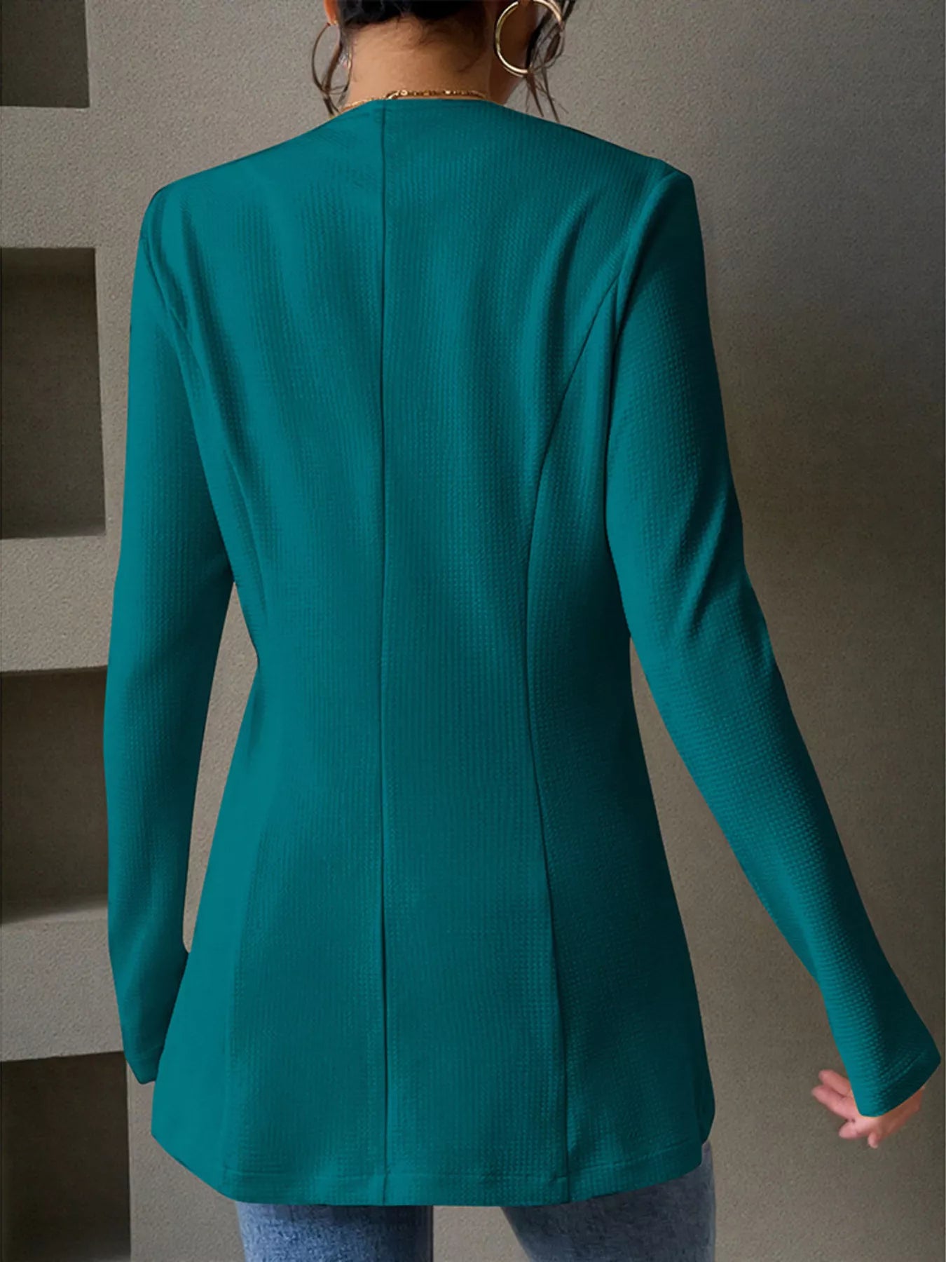 One Button Long Sleeve Blazer f8268c10955d4575a02f9bacedf01c87-Max-Origin