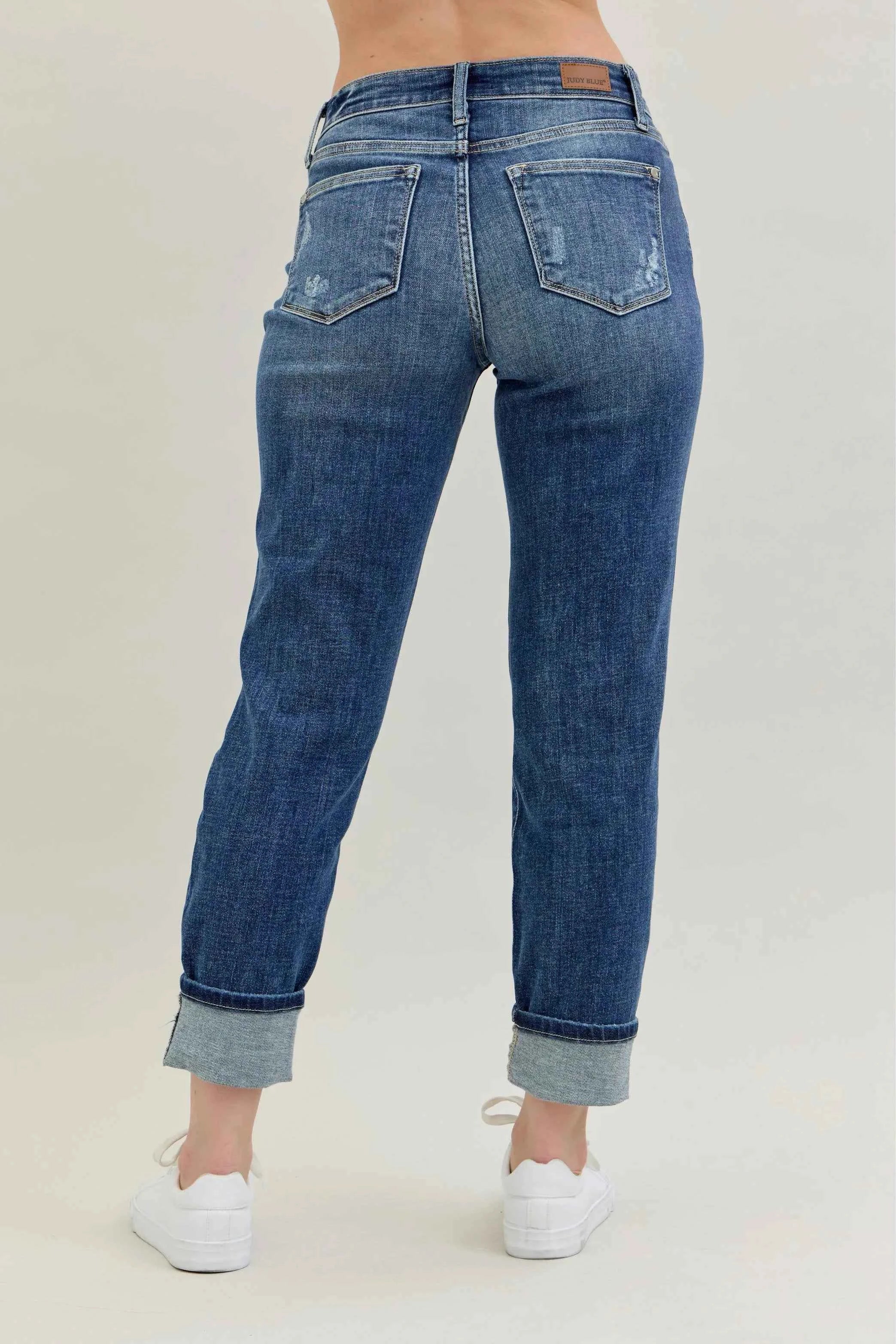 Judy Blue Full Size Mid Rise Cuffed Destroy Bf Jeans Plus Size f82ea41cc952497391e5ef9e06bc567d-Max-Origin